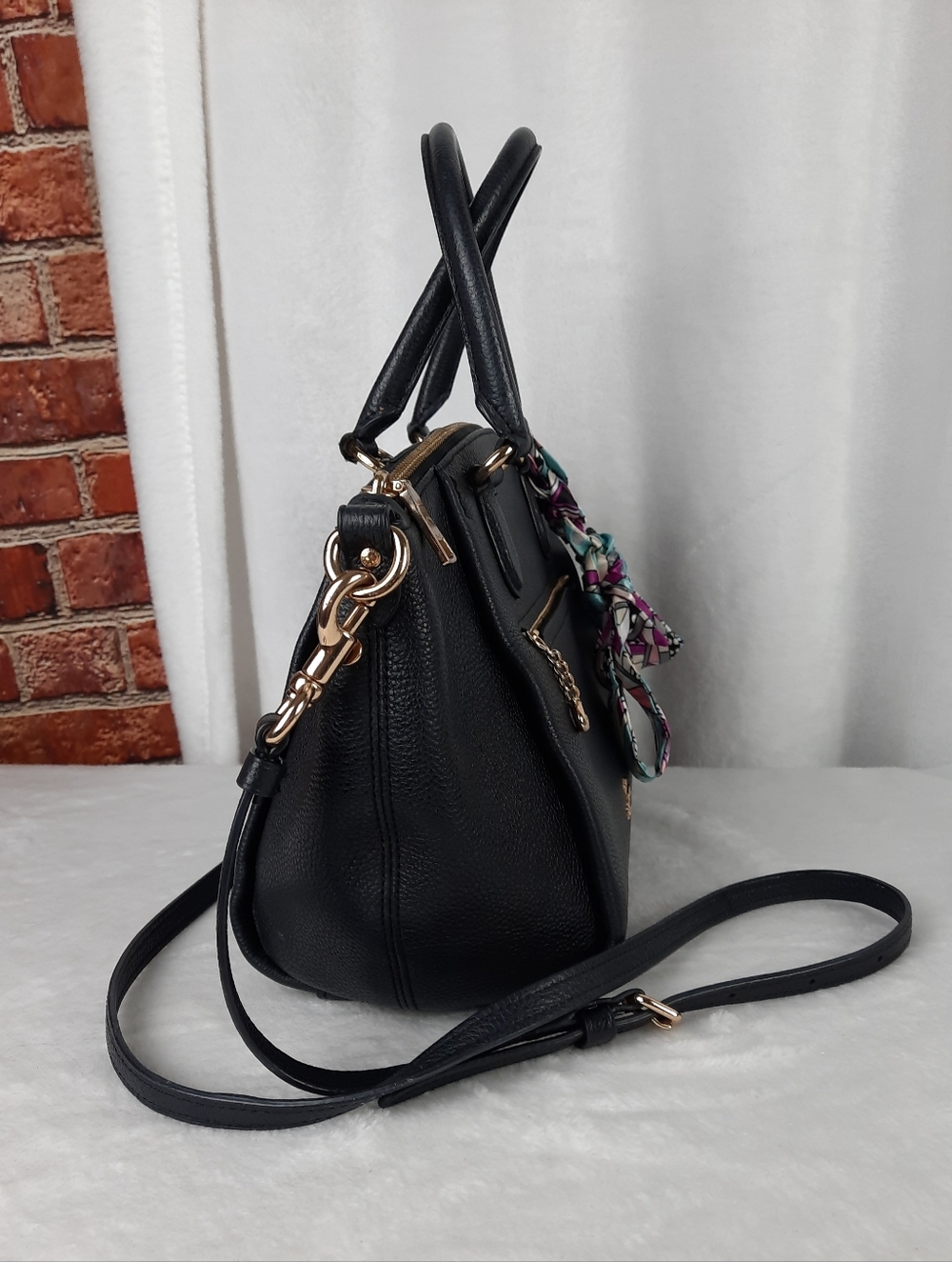 Coach Elegant Elise Sathcel Bag with Scarf Accent - Picture 8 of 15